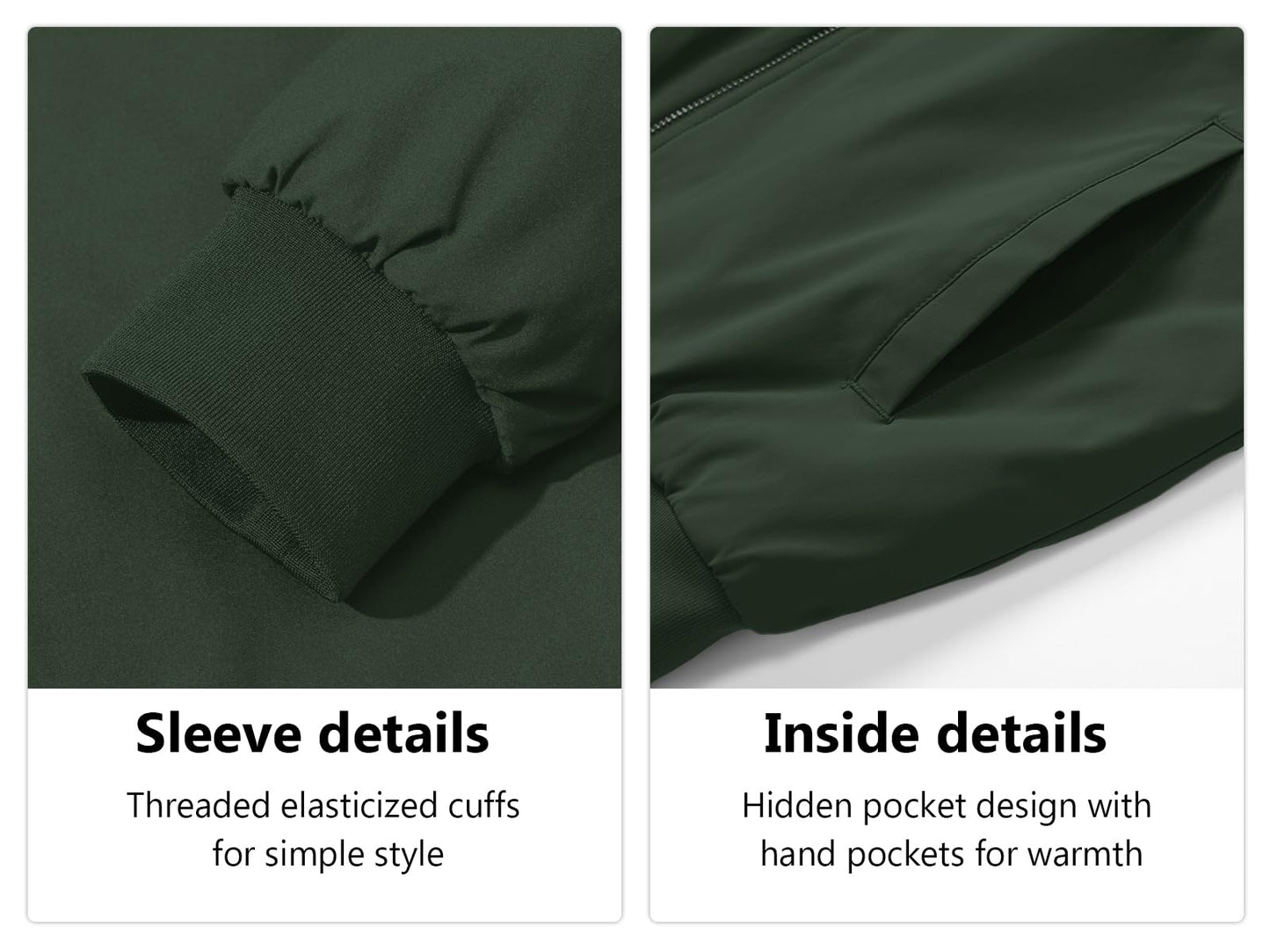 MAGNIVIT Men's Winter Bomber Jacket Windproof Warm Full Zipper Outer Wear Casual Flight Jacket Coat with Pockets