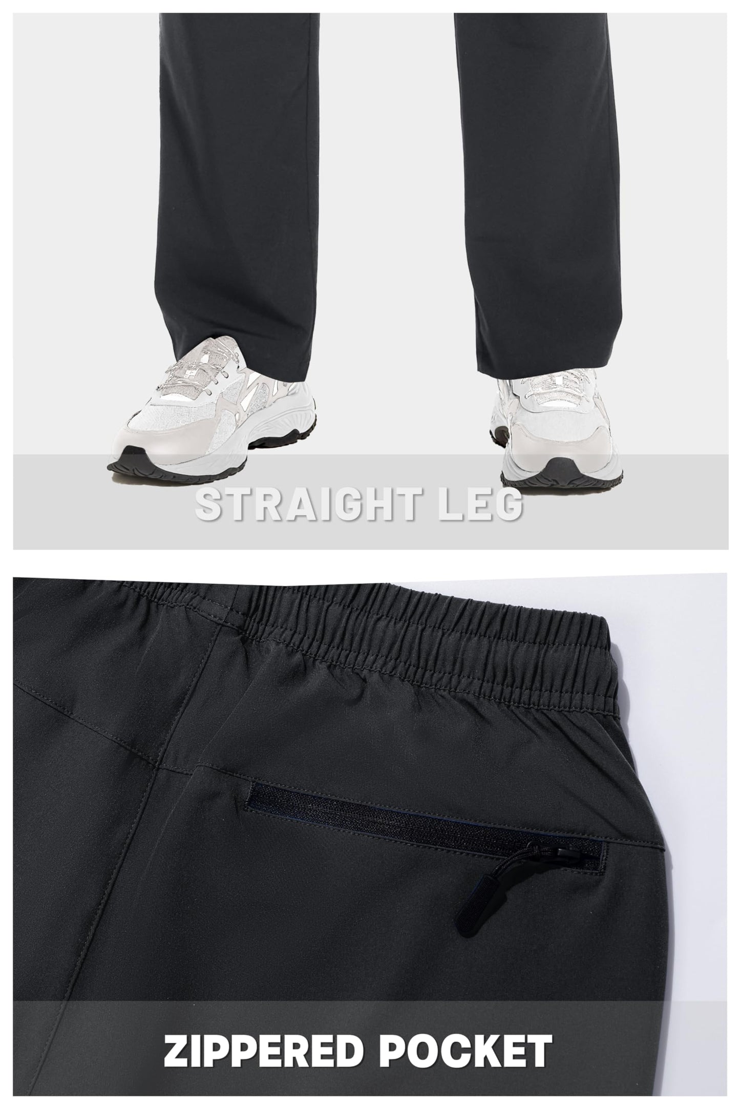 MAGNIVIT Men's Sweatpants with Zipper Pocket Lightweight Quick Dry Athletic Pants Elastic Waist Casual Jogger Gym Hiking Pant