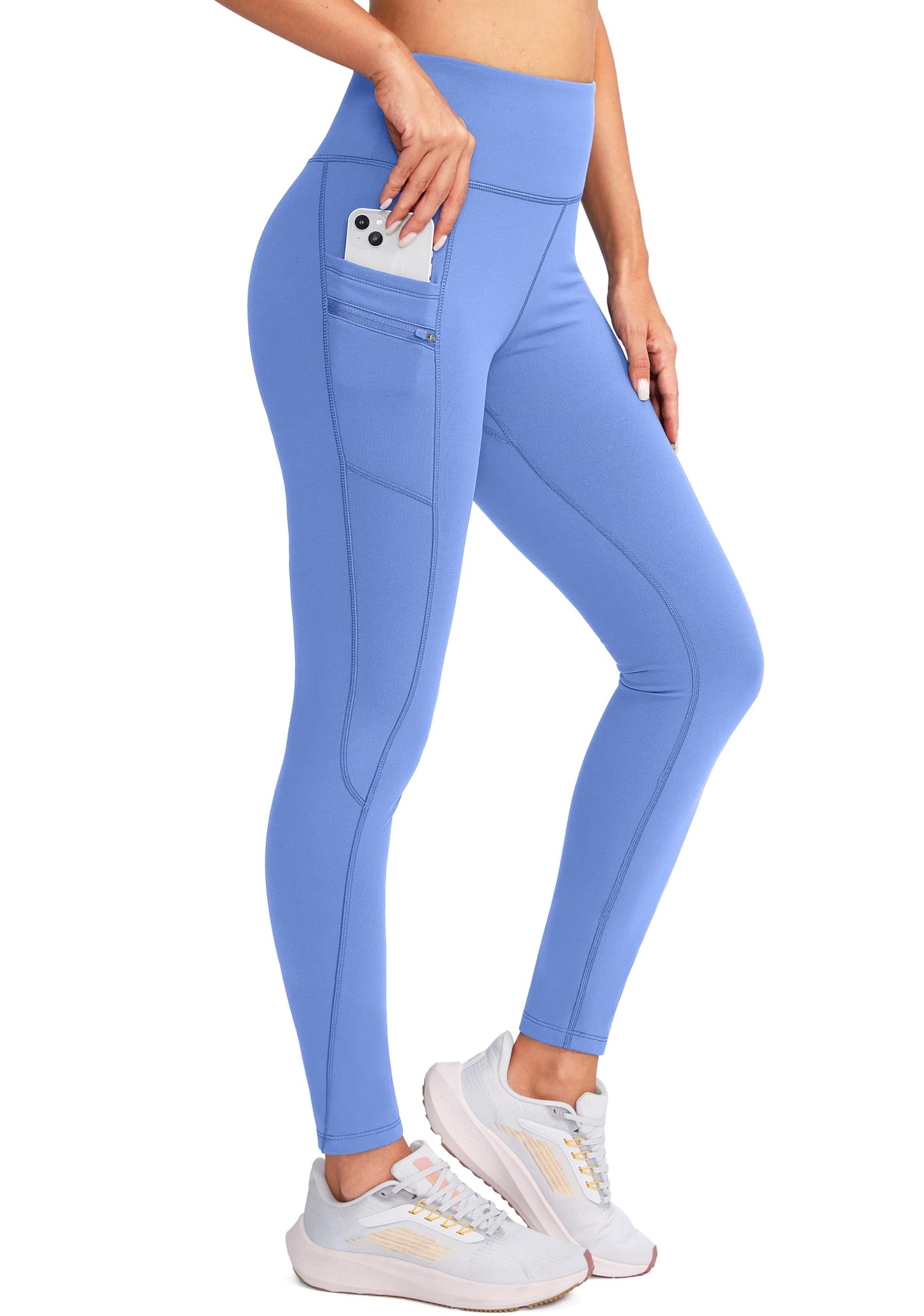 G Gradual Women's Fleece Lined Winter Leggings with Pockets Water Resistant High Waisted Thermal Warm Pants Running Hiking