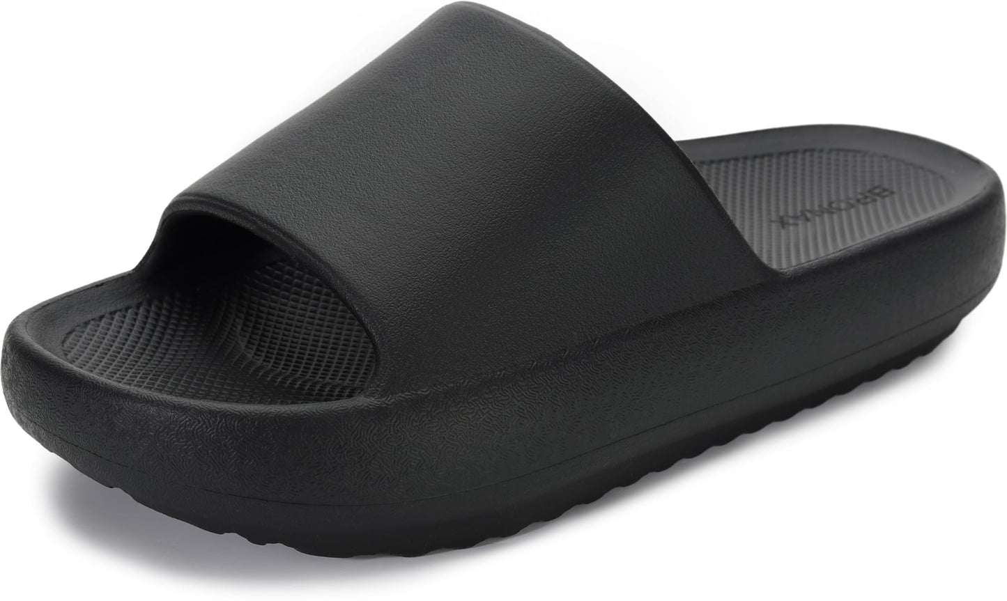 BRONAX Arch Support Slides for Women and Mens | Cushioned Thick Sole Pain Relief Slippers