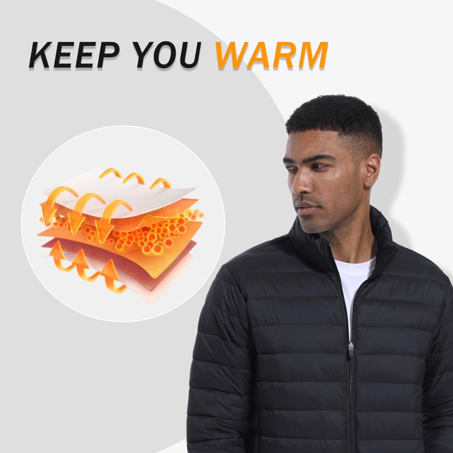 MAGNIVIT Men's Puffer Jackets Lightweight Warm Winter Coat Water-Repellent Windbreaker Insulated Quilted Packable Jacket