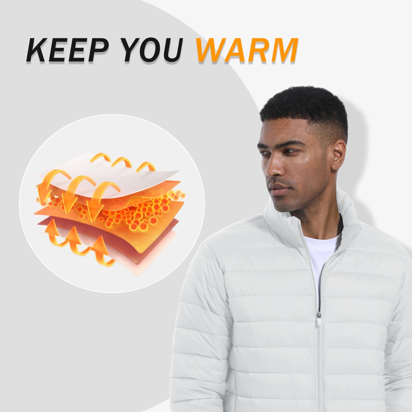 MAGNIVIT Men's Puffer Jackets Lightweight Warm Winter Coat Water-Repellent Windbreaker Insulated Quilted Packable Jacket