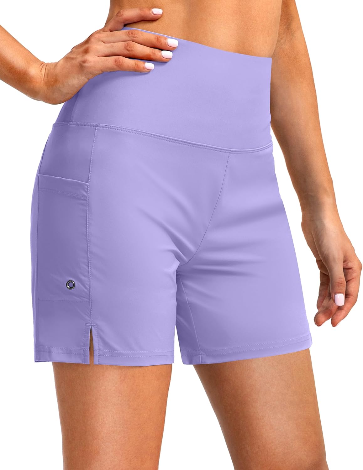 G Gradual Women's 5" High Waisted Swim Board Shorts with Phone Pockets UPF 50+ Quick Dry Beach Shorts for Women with Liner
