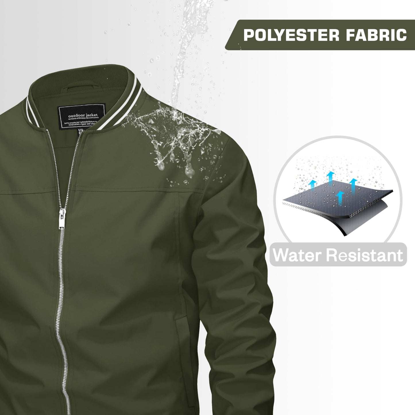 MAGNIVIT Men's Bomber Jackets Lightweight Jacket Varsity Flight Jacket Baseball Windbreaker Water Resistant Spring Autumn