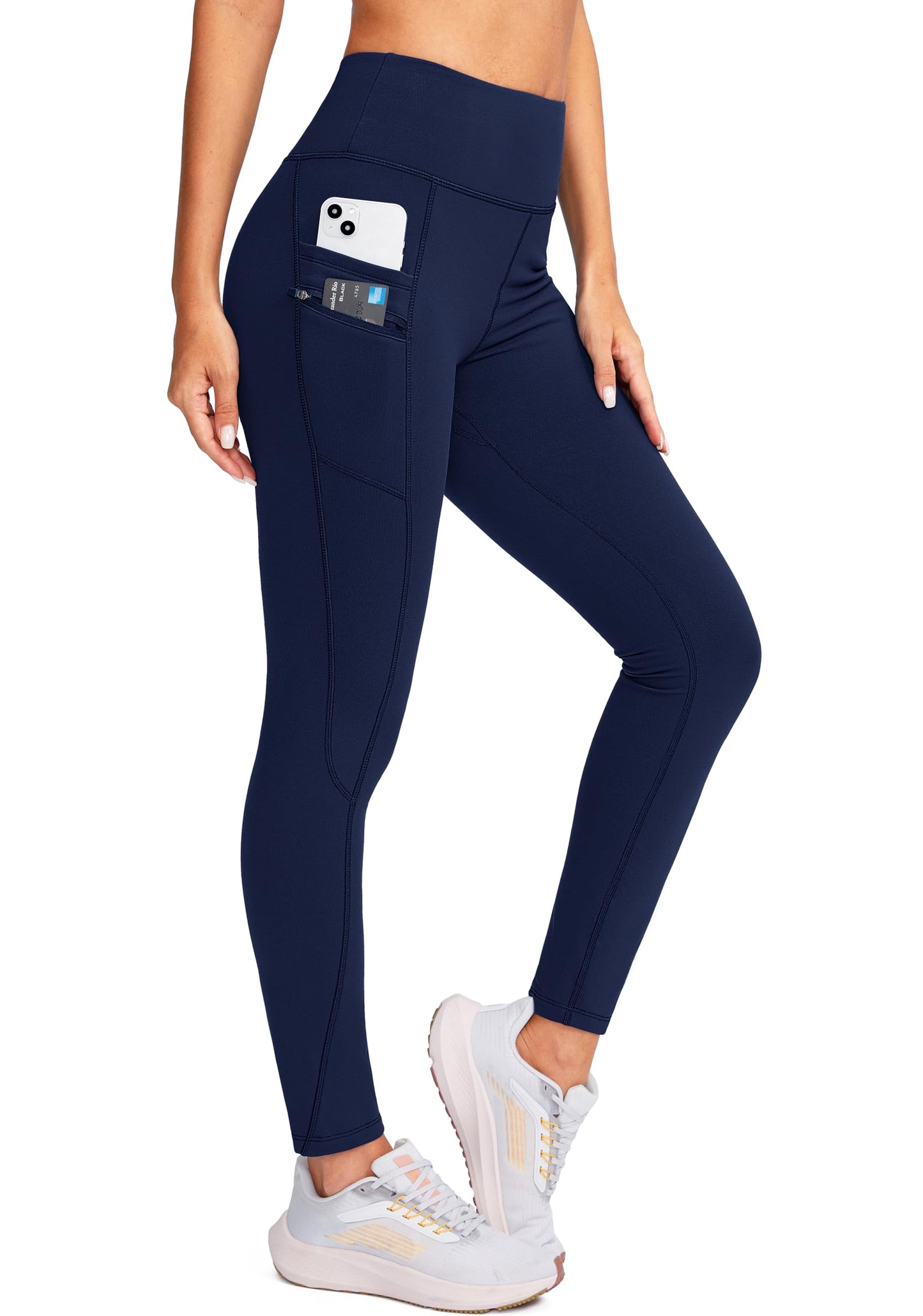 G Gradual Women's Fleece Lined Winter Leggings with Pockets Water Resistant High Waisted Thermal Warm Pants Running Hiking