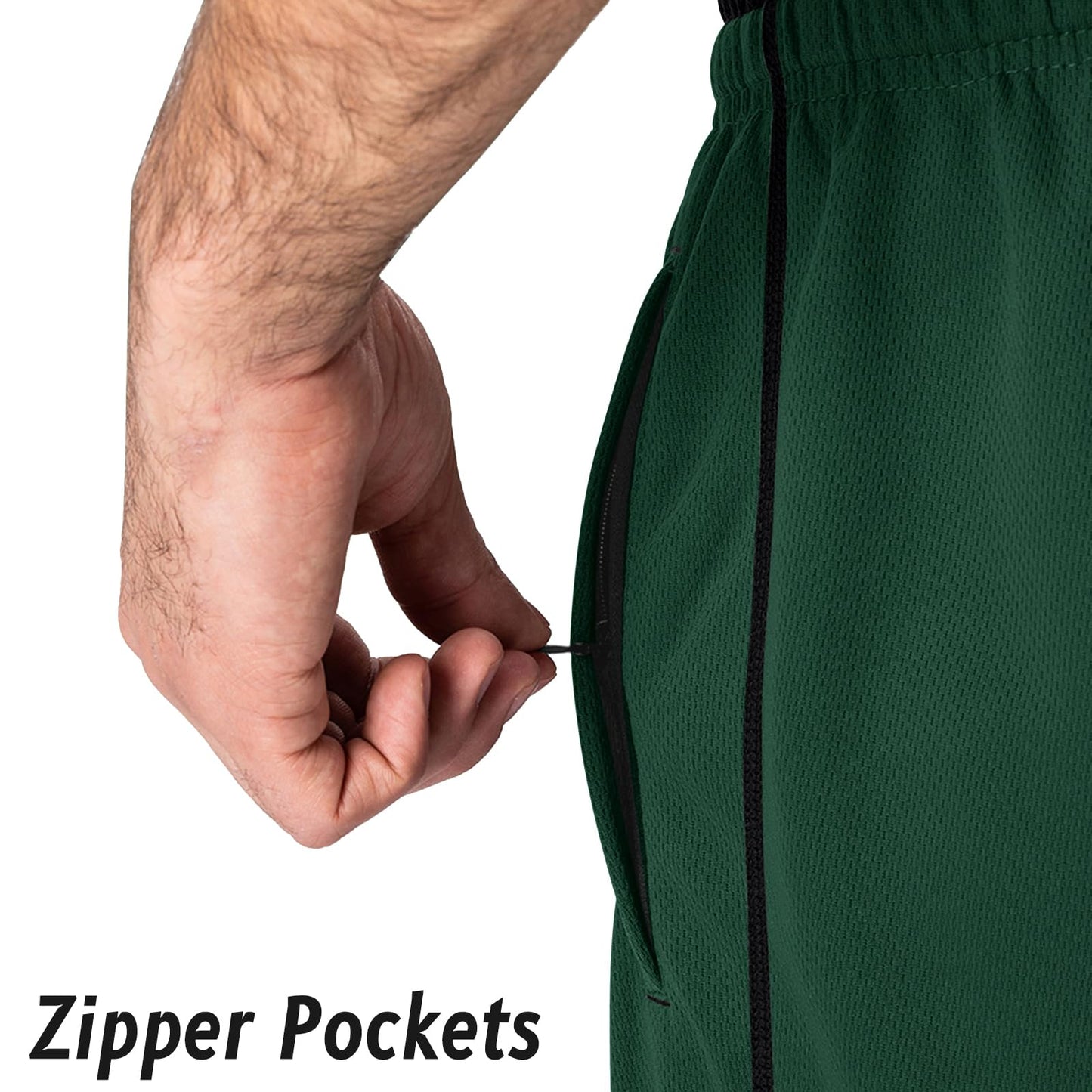 MAGNIVIT Men's Lightweight Sweatpants Loose Fit Open Bottom Mesh Athletic Pants with Zipper Pockets