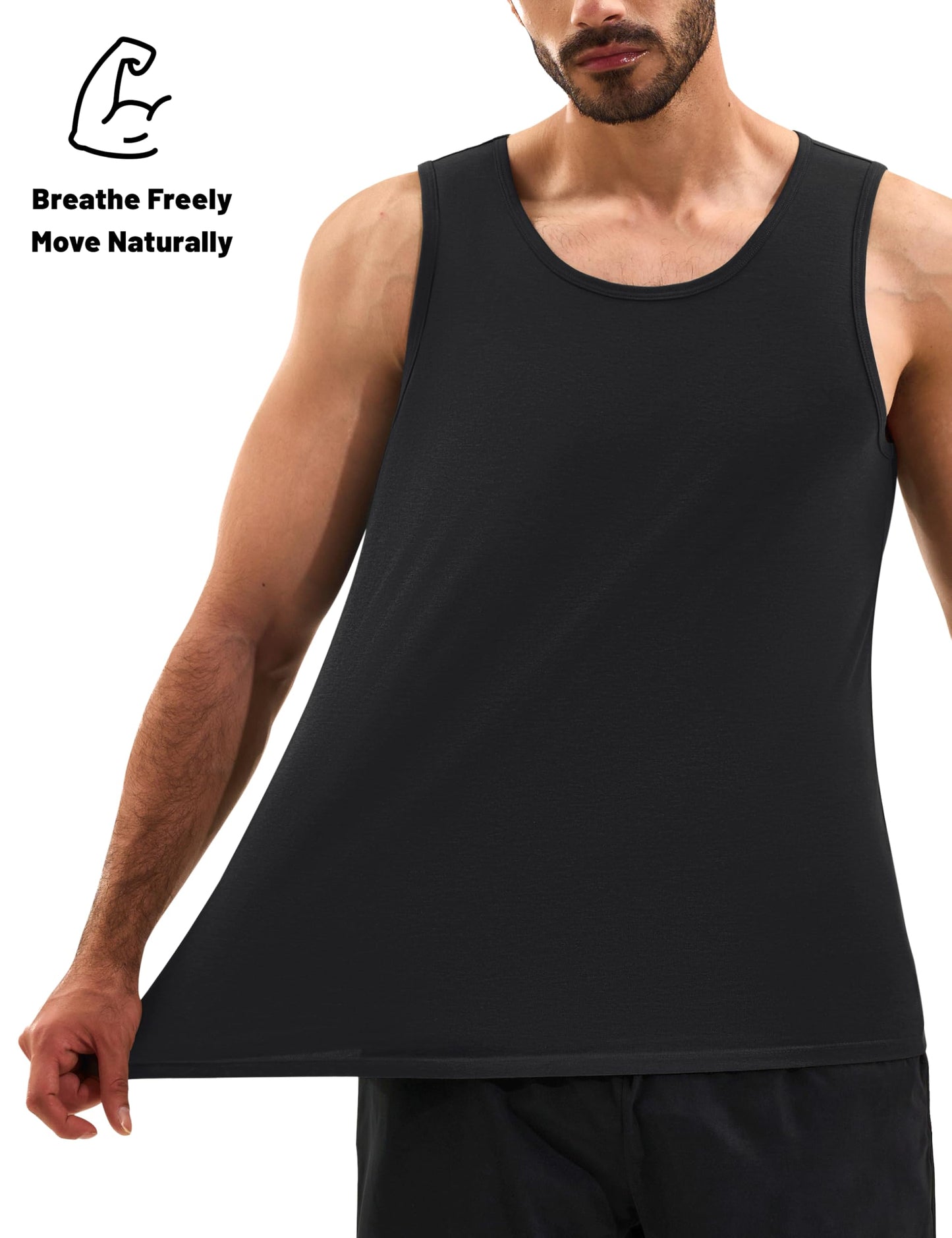 MAGNIVIT Mens Tank Top UPF50+ Summer Sleeveless Muscle Shirts Cotton Blend Casual Tee Cooling Gym Workout Shirts