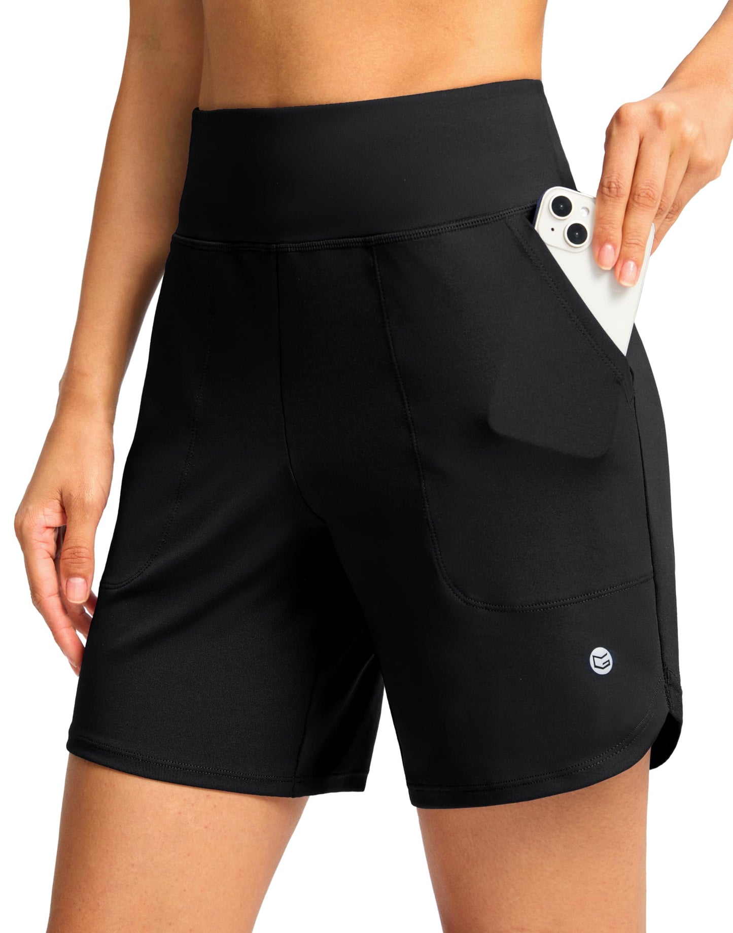 G Gradual Women's Athletic Shorts 6" High Waisted Stretchy Bermuda Shorts for Women Quick Dry Summer Casual Shorts