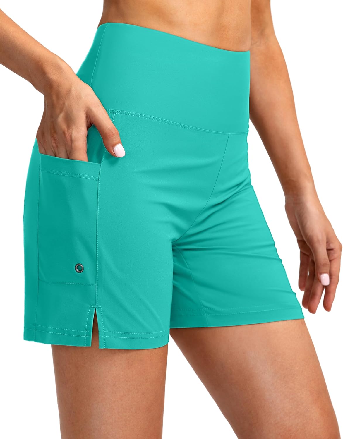 G Gradual Women's 5" High Waisted Swim Board Shorts with Phone Pockets UPF 50+ Quick Dry Beach Shorts for Women with Liner