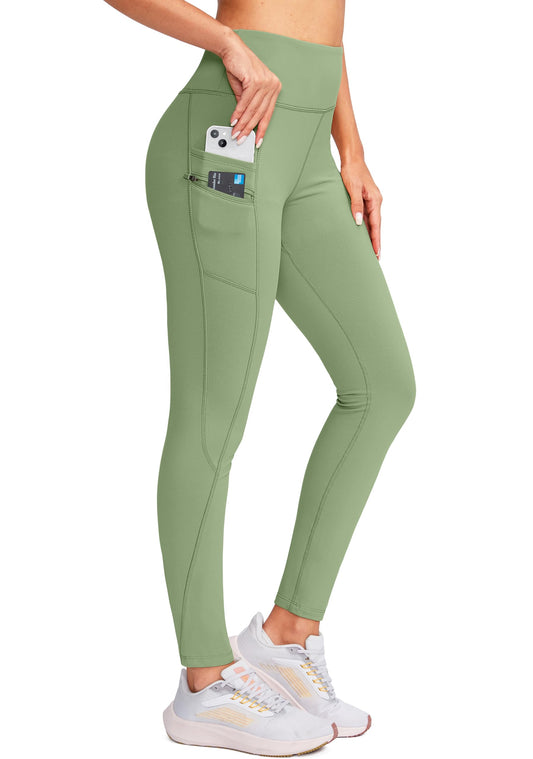 G Gradual Women's Fleece Lined Winter Leggings with Pockets Water Resistant High Waisted Thermal Warm Pants Running Hiking