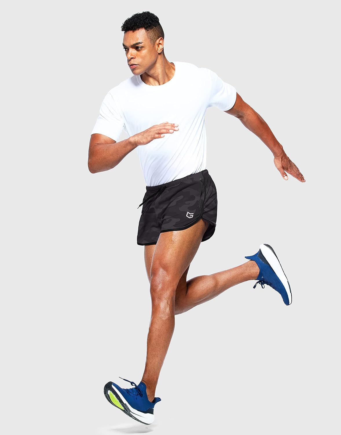 G Gradual Men's Running Shorts 3 Inch Quick Dry Gym Athletic Jogging Shorts with Zipper Pockets