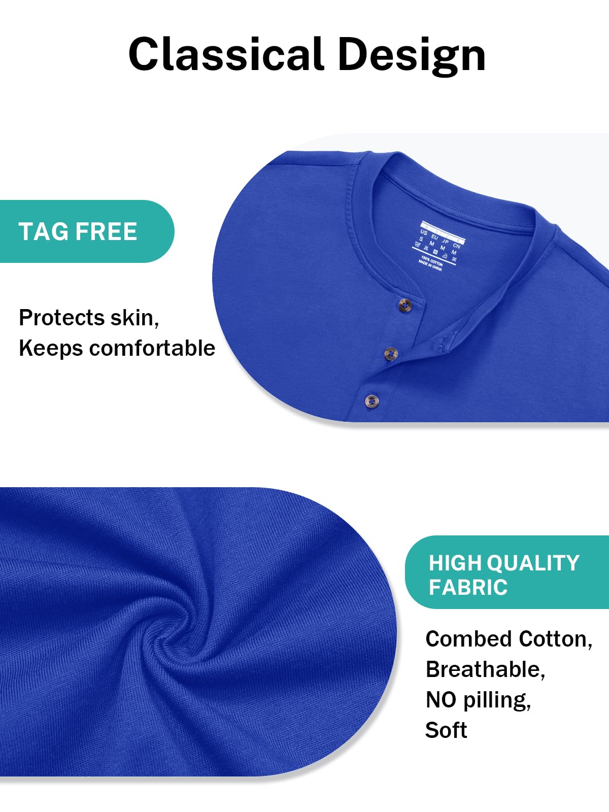 MAGNIVIT Men's Long Sleeve Henley Shirts Cotton 3-Button Spring Casual T-Shirts Solid Color Soft Basic Tops 2025