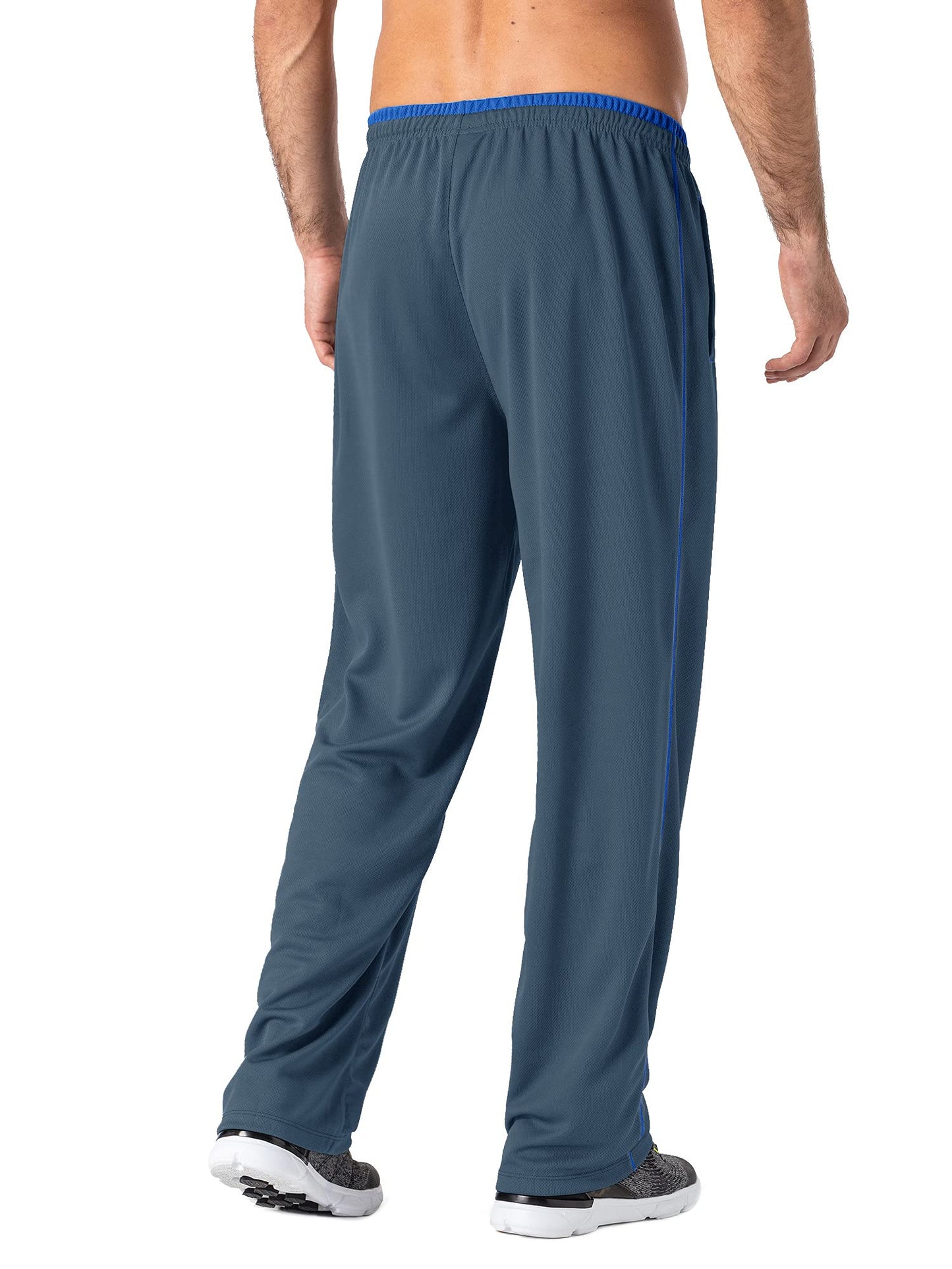 MAGNIVIT Men's Lightweight Sweatpants Loose Fit Open Bottom Mesh Athletic Pants with Zipper Pockets