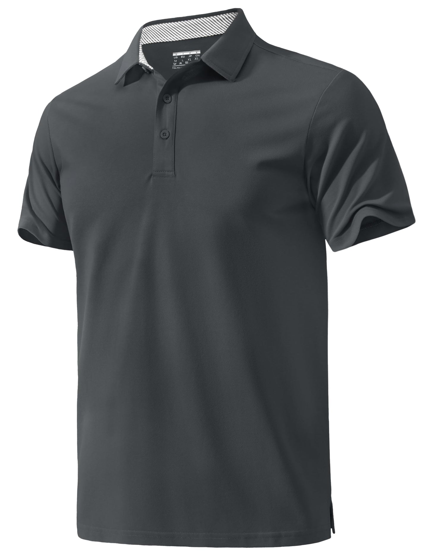 MAGNIVIT Mens Polo Shirts Short Sleeve Athletic Golf Shirts Moisture Wicking 3-Button Casual Cotton Collared Shirt