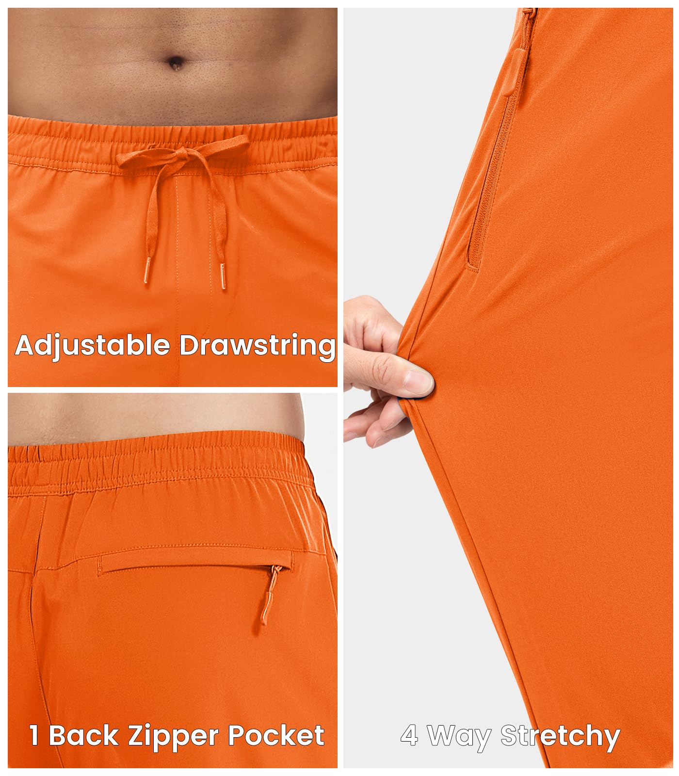 MAGNIVIT Men's Joggers with Zipper Pockets Lightweight Athletic Sweatpants Water Repellent Track Pants for Men Workout