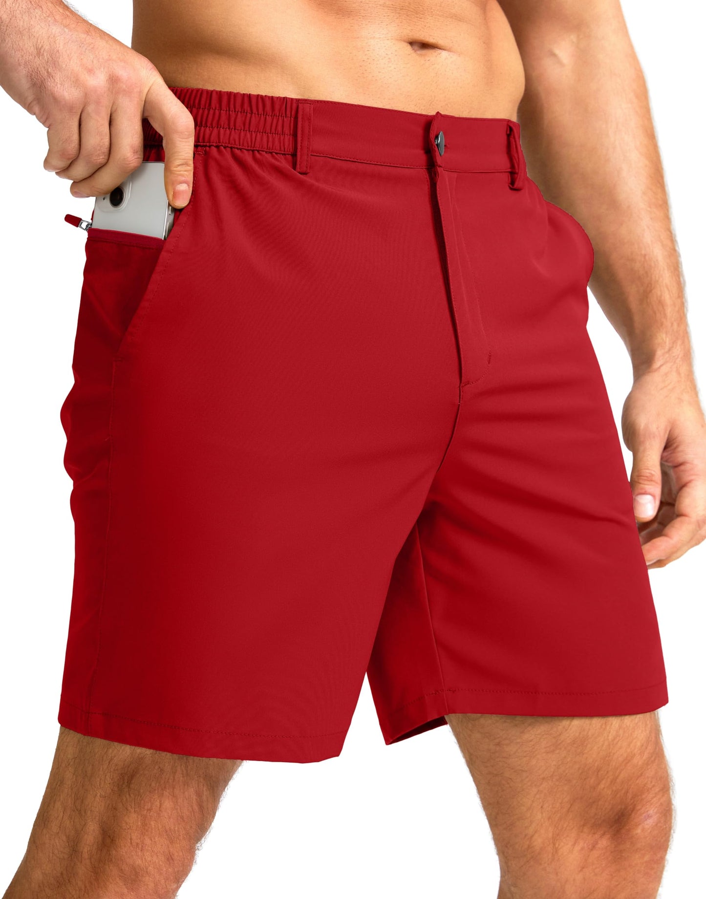 Men's Casual Shorts 7" Lightweight Golf Shorts for Men Stretch with 3 Pockets Quick Dry Breathable Work Shorts