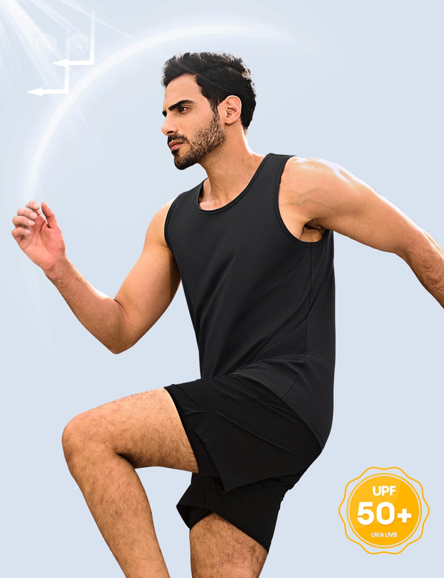 MAGNIVIT Mens Tank Top UPF50+ Summer Sleeveless Muscle Shirts Cotton Blend Casual Tee Cooling Gym Workout Shirts