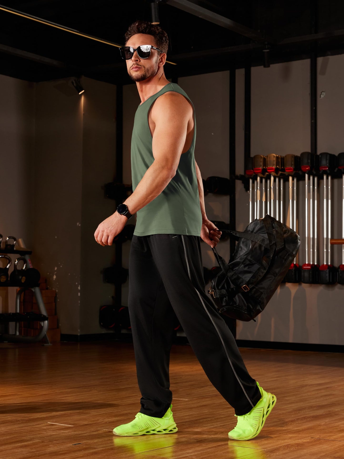 MAGNIVIT Mens Beach Training Tops Hiking Tank Tops Sport Shirt Camping Tops True Lightweight Classic Under Casual Shirt