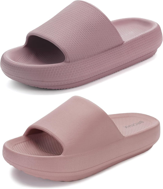 BRONAX Pillow Slippers+Arch Support Pillow Slippers Blush Size 6-7 Women/ 4.5-5.5 Men
