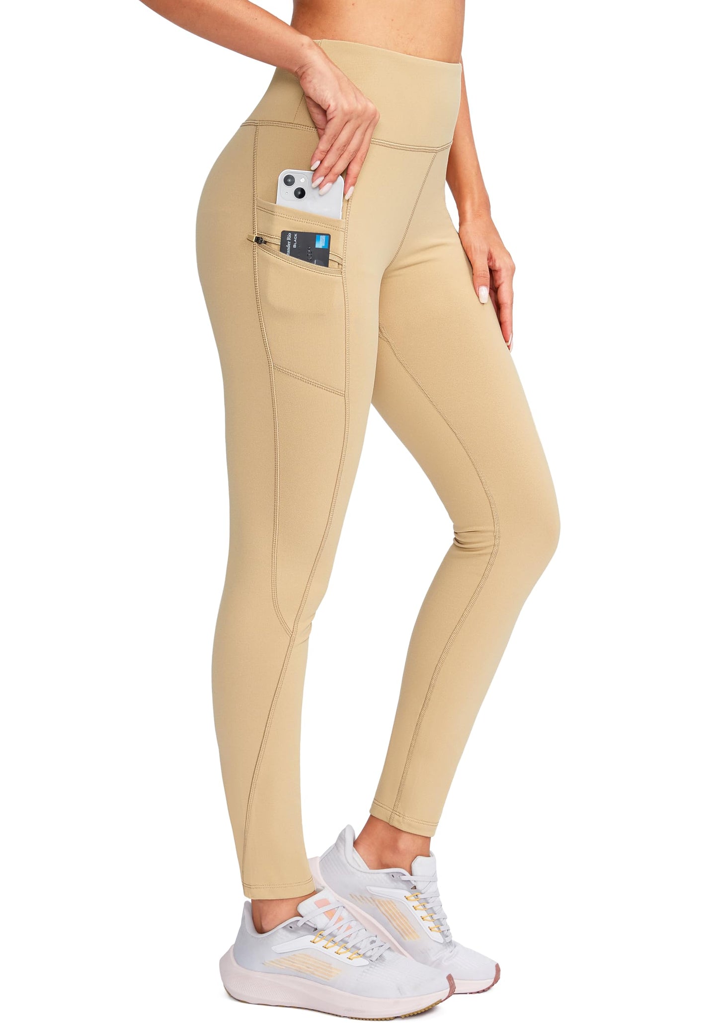 G Gradual Women's Fleece Lined Winter Leggings with Pockets Water Resistant High Waisted Thermal Warm Pants Running Hiking