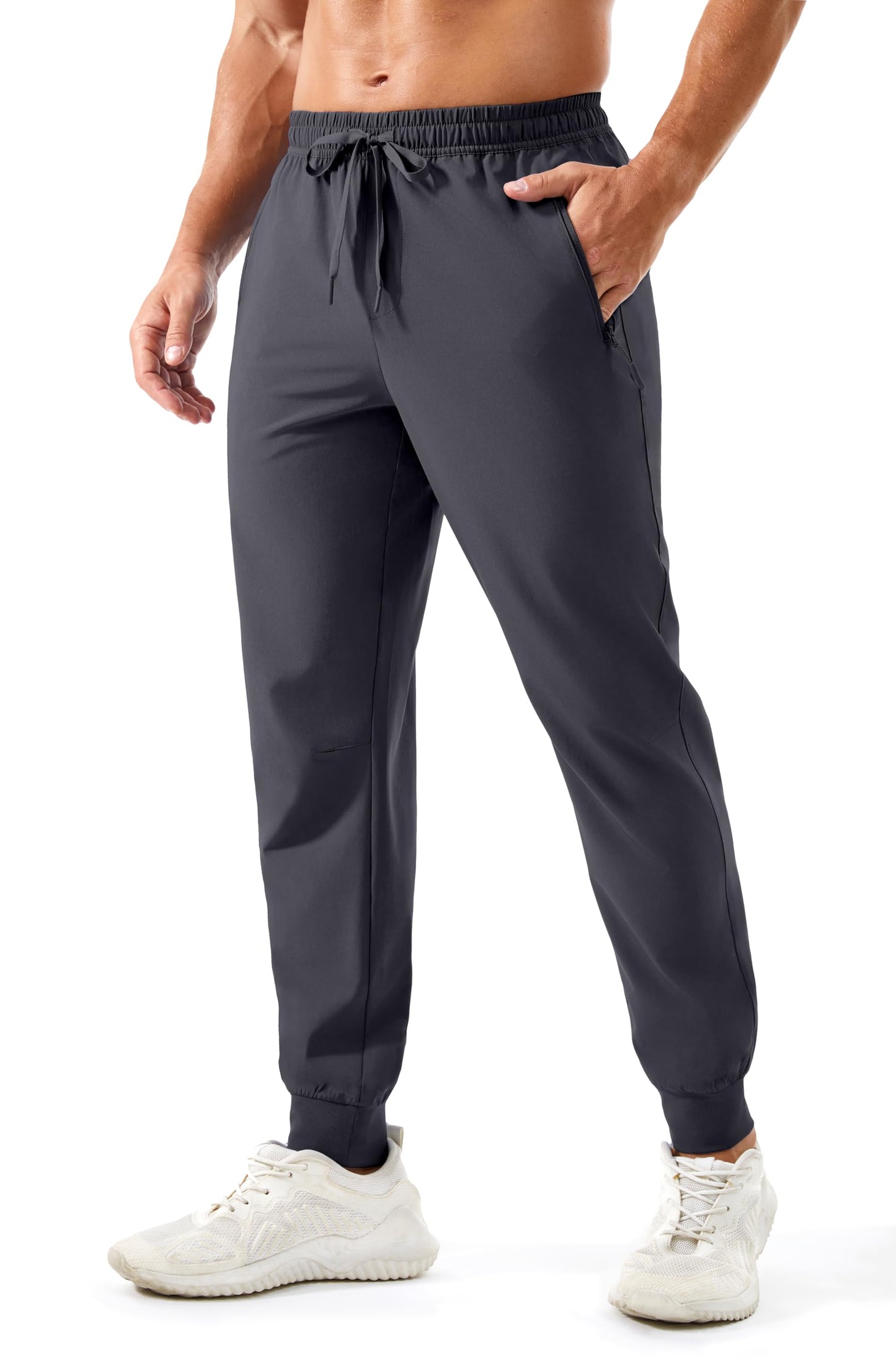 MAGNIVIT Men's Joggers with Zipper Pockets Lightweight Athletic Sweatpants Water Repellent Track Pants for Men Workout