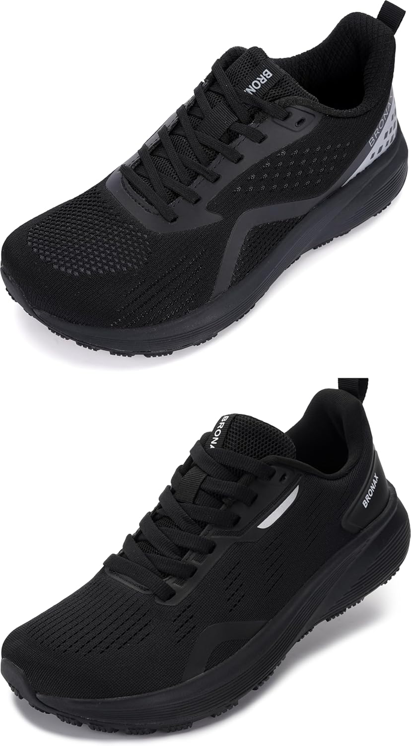 BRONAX Mens Wide Running Shoes Size 11 Black
