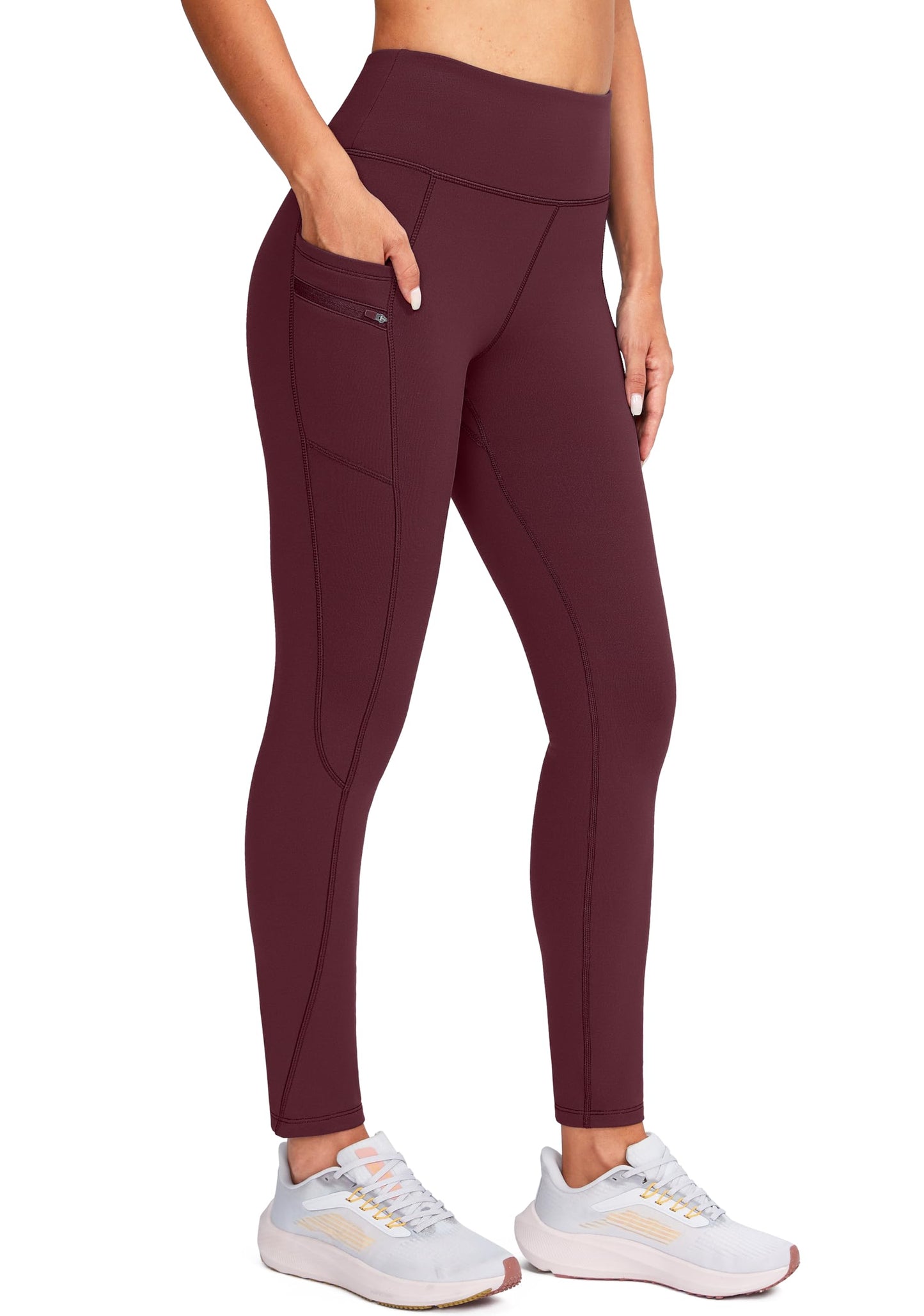 G Gradual Women's Fleece Lined Winter Leggings with Pockets Water Resistant High Waisted Thermal Warm Pants Running Hiking