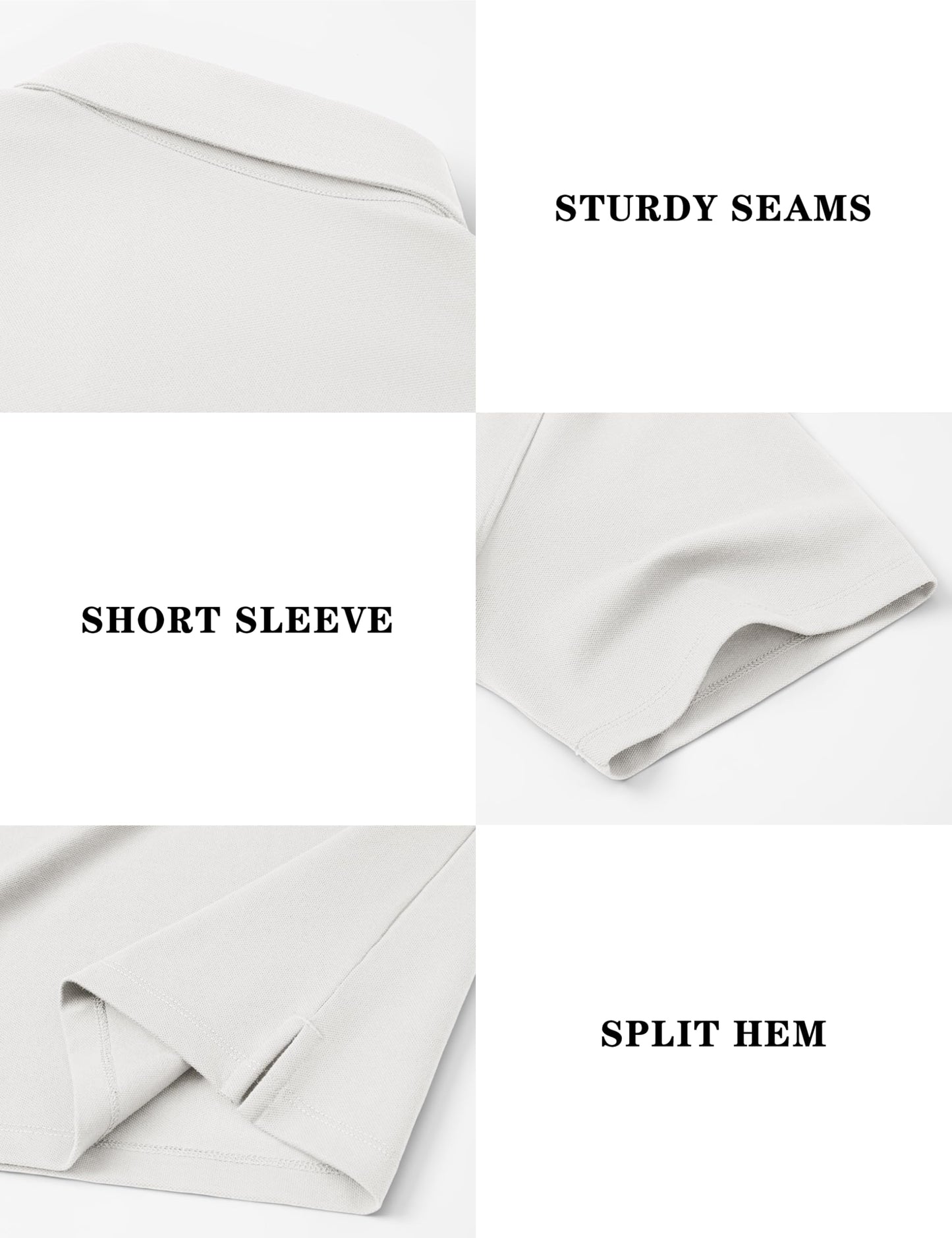 MAGNIVIT Men's Polo Shirt Short Sleeve 3 Button Cotton Pique Casual T-Shirts Moisture Wicking Performance Work Golf Tee