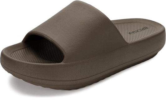 BRONAX Arch Support Slides for Women and Mens | Cushioned Thick Sole Pain Relief Slippers