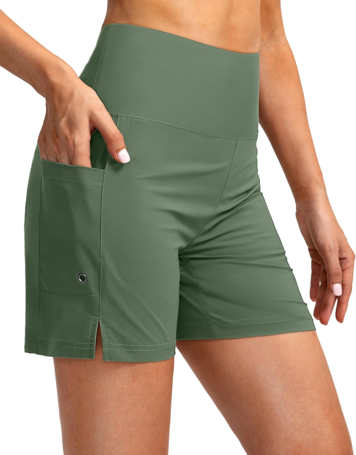 G Gradual Women's 5" High Waisted Swim Board Shorts with Phone Pockets UPF 50+ Quick Dry Beach Shorts for Women with Liner