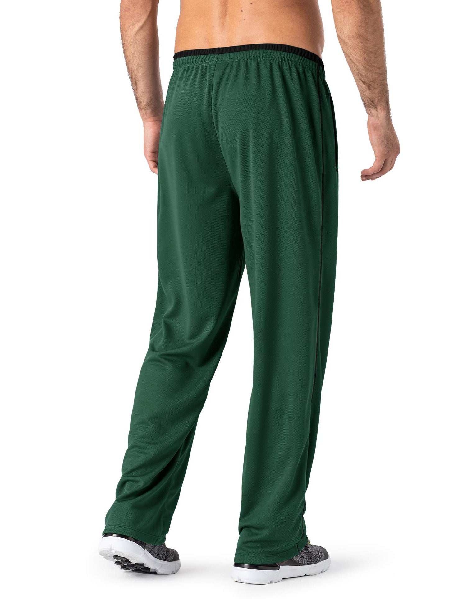 MAGNIVIT Men's Lightweight Sweatpants Loose Fit Open Bottom Mesh Athletic Pants with Zipper Pockets