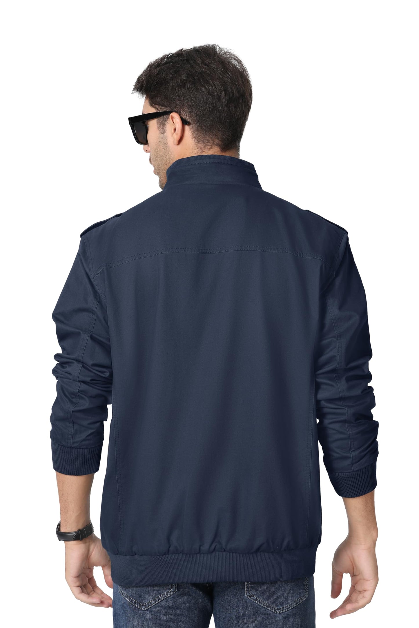 MAGNIVIT Men's Military Lightweight Army Windbreaker Cargo Jacket With Stand Collar, Zip Front, 7 Pockets - Cotton