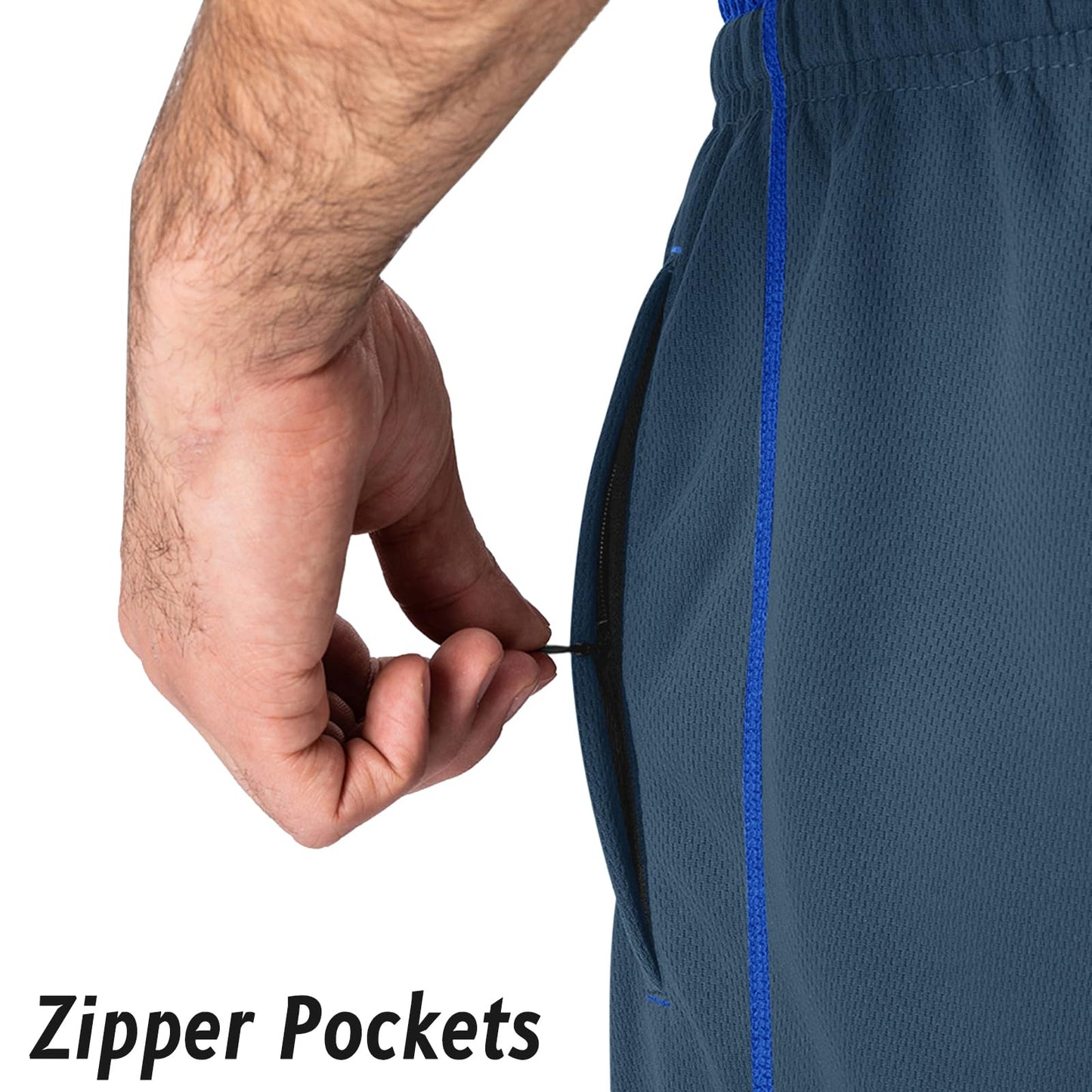 MAGNIVIT Men's Lightweight Sweatpants Loose Fit Open Bottom Mesh Athletic Pants with Zipper Pockets