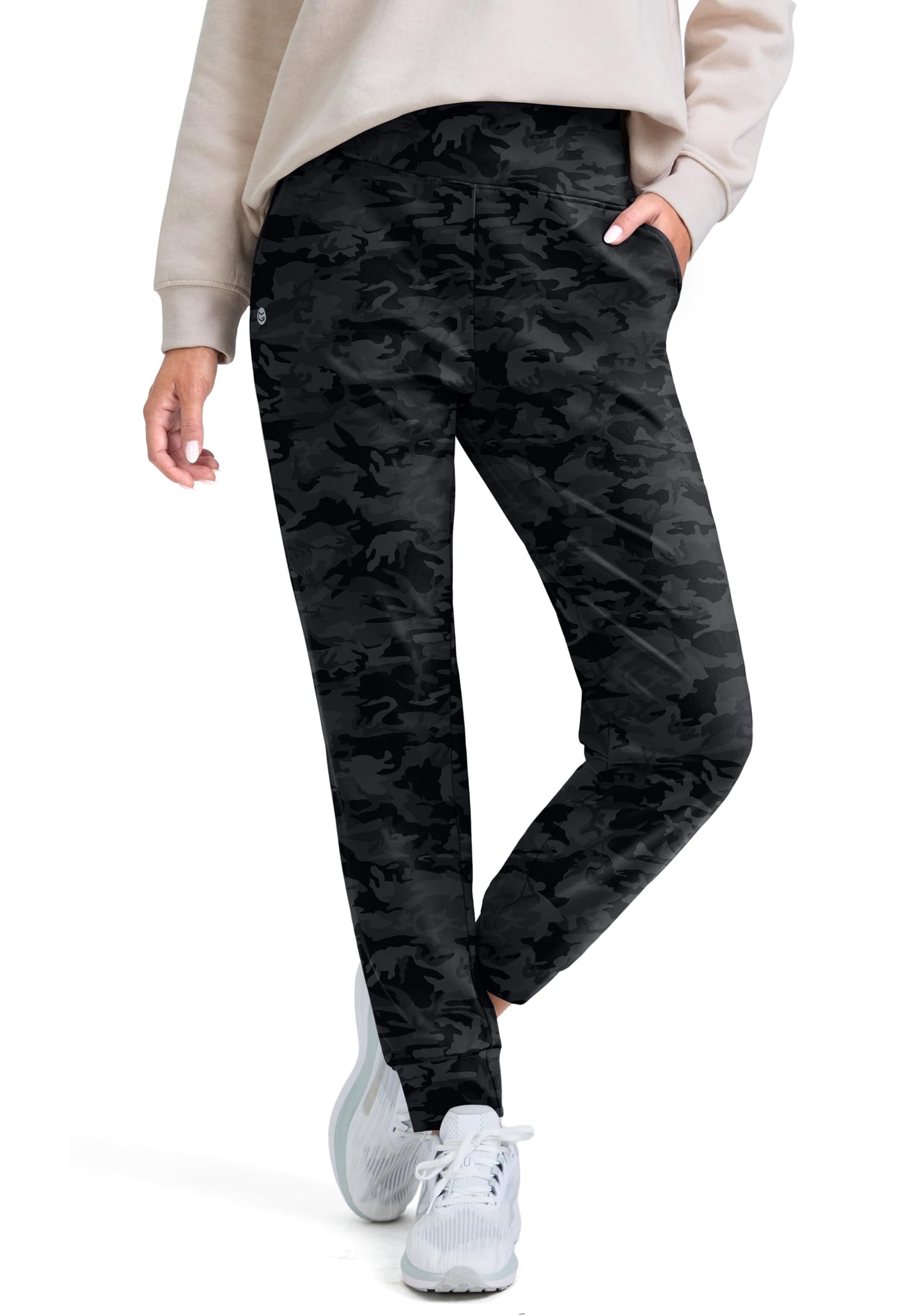 G Gradual Women's Fleece Lined Joggers High Waisted Water Resistant Thermal Hiking Pants Cold Weather Sweatpants with Pockets