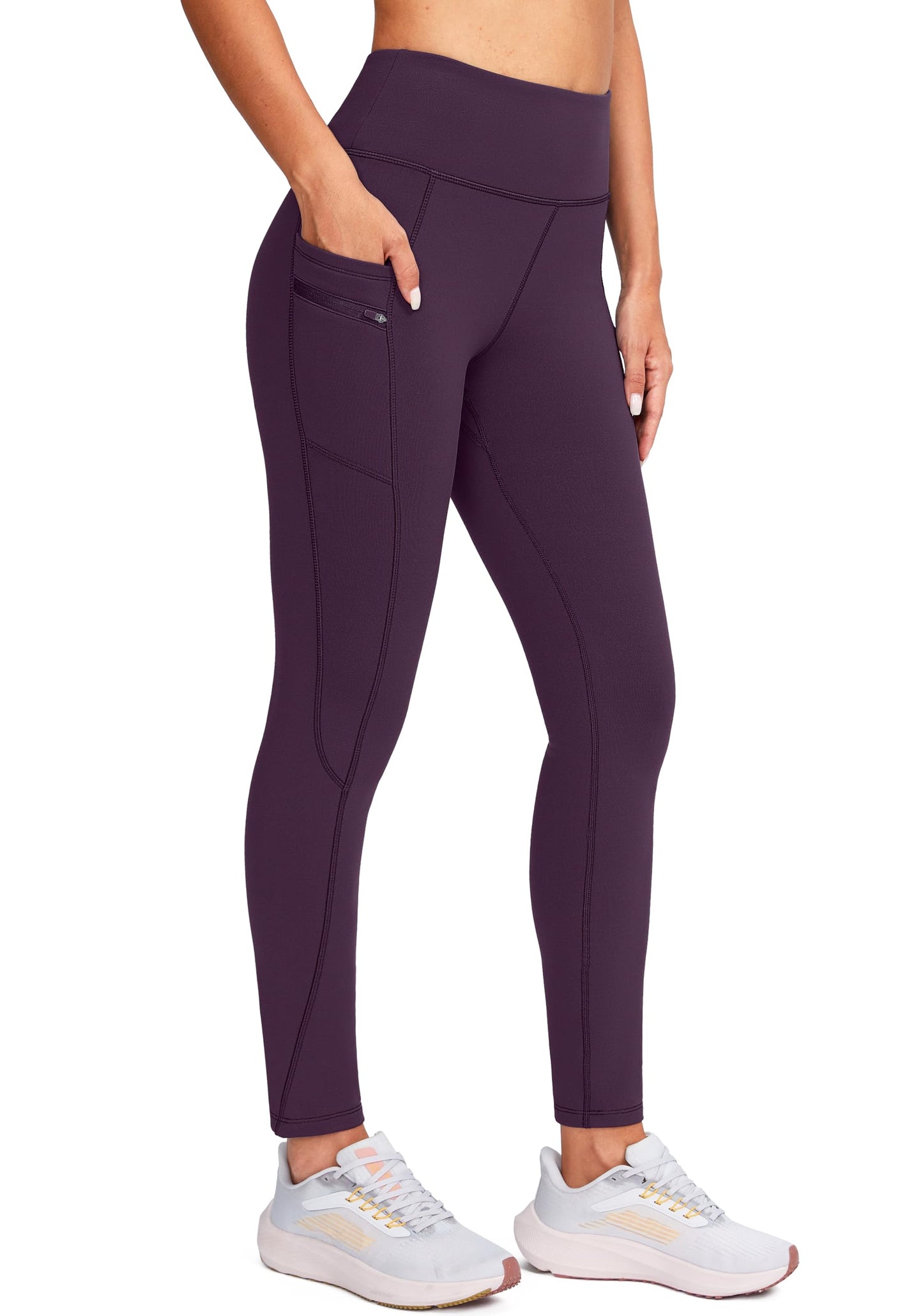 G Gradual Women's Fleece Lined Winter Leggings with Pockets Water Resistant High Waisted Thermal Warm Pants Running Hiking