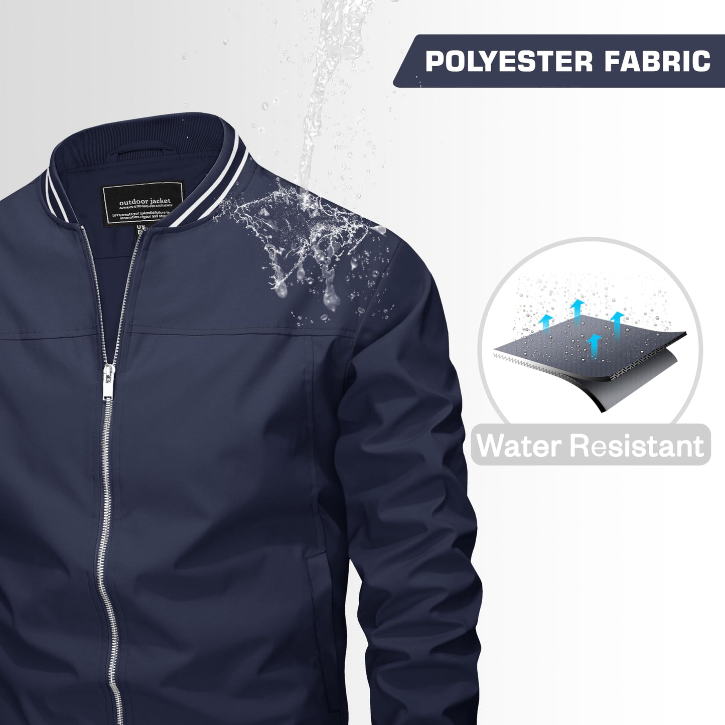 MAGNIVIT Men's Bomber Jackets Lightweight Jacket Varsity Flight Jacket Baseball Windbreaker Water Resistant Spring Autumn