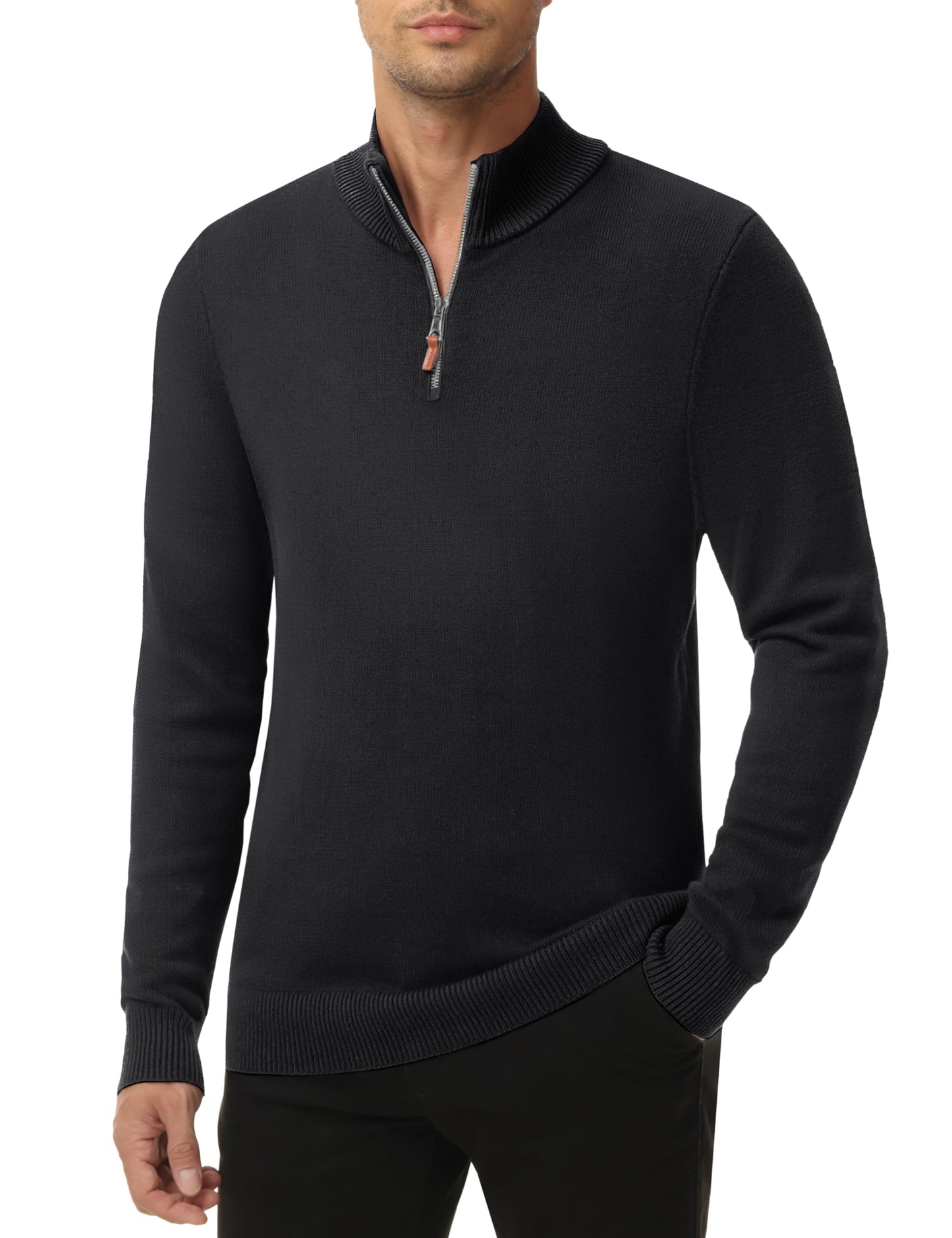 MAGNIVIT Men's Sweater Quarter Zip Pullover Fall Winter Spring Polo Sweatshirts