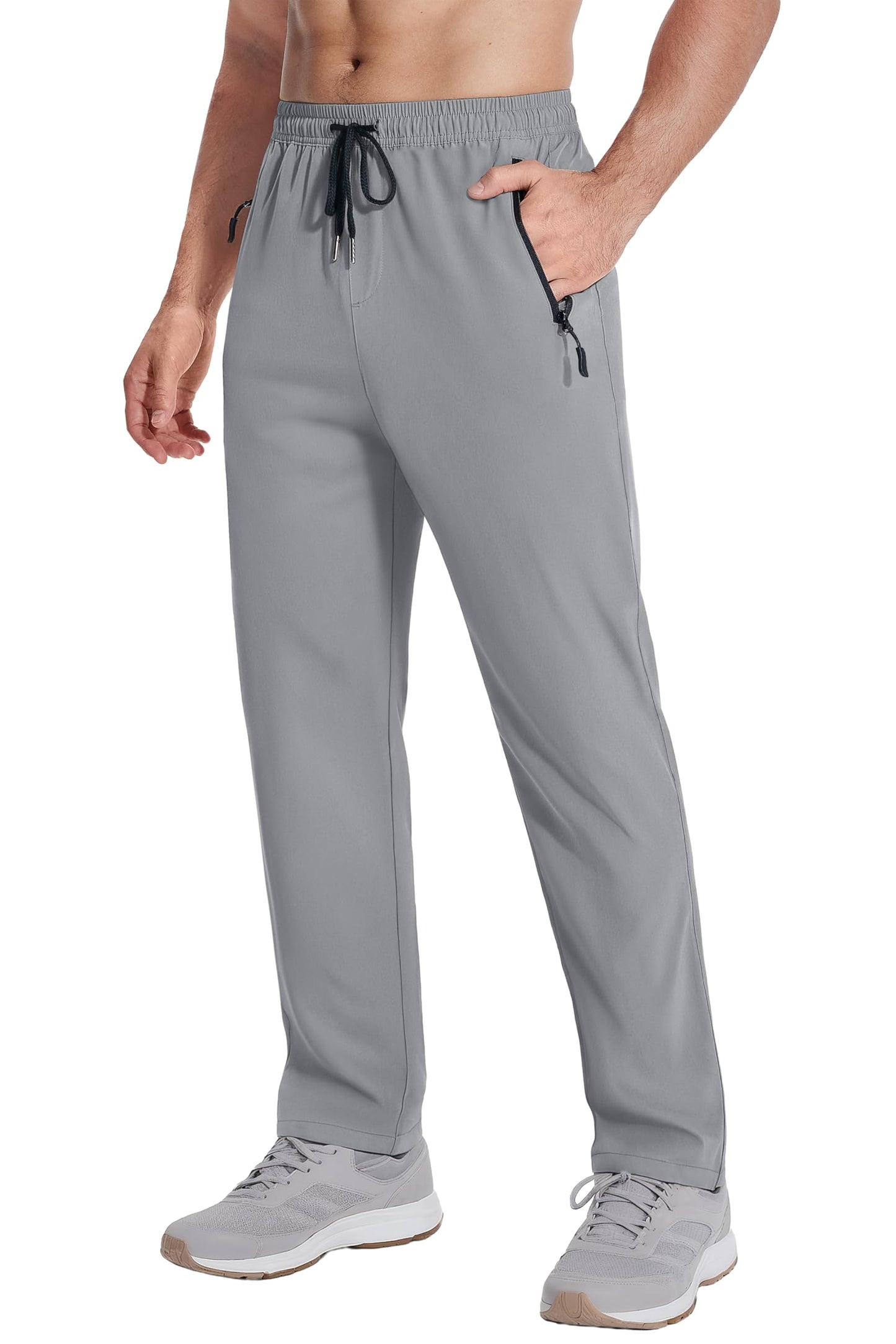 MAGNIVIT Men's Sweatpants with Zipper Pocket Lightweight Quick Dry Athletic Pants Elastic Waist Casual Jogger Gym Hiking Pant