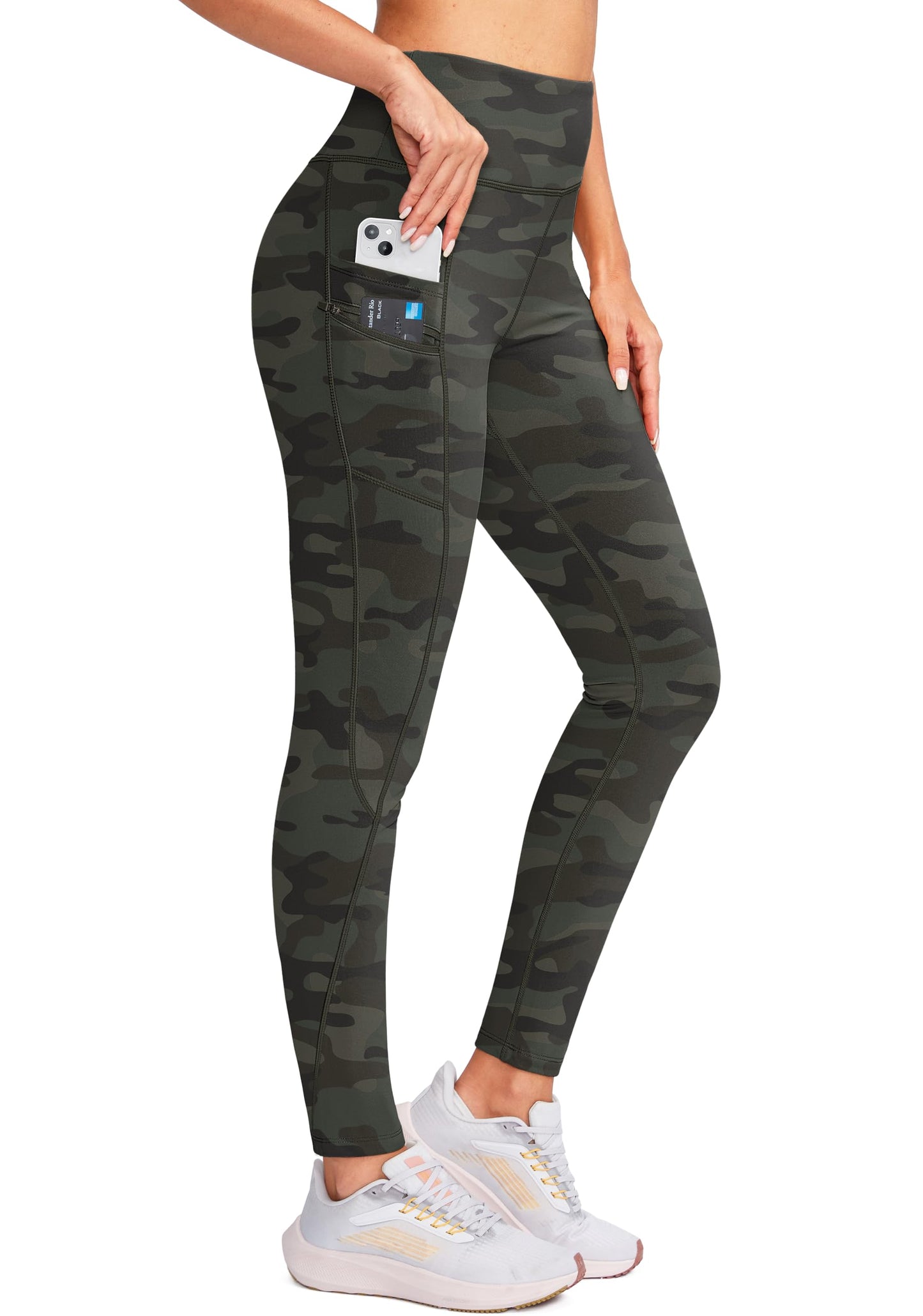 G Gradual Women's Fleece Lined Winter Leggings with Pockets Water Resistant High Waisted Thermal Warm Pants Running Hiking