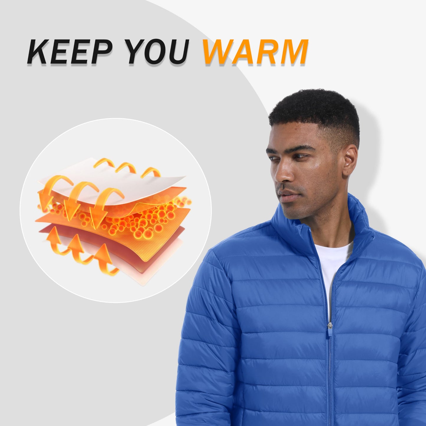 MAGNIVIT Men's Puffer Jackets Lightweight Warm Winter Coat Water-Repellent Windbreaker Insulated Quilted Packable Jacket