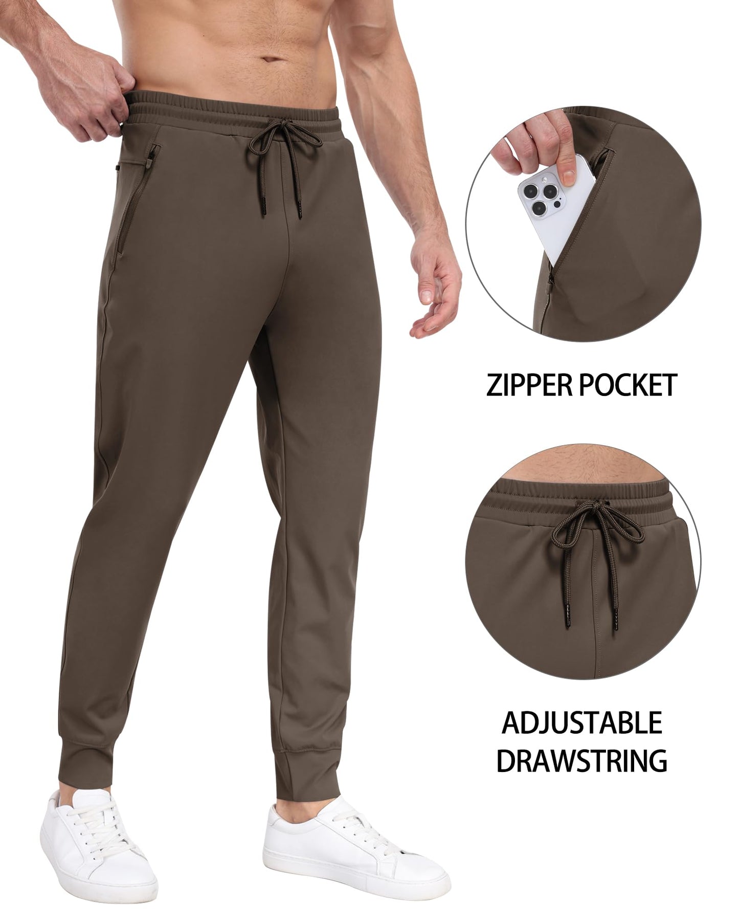 3 Pack Men's Sweatpants with Zipper Pockets,Workout Gym Traning Track Joggers Pants for Men Running Jogging Pants