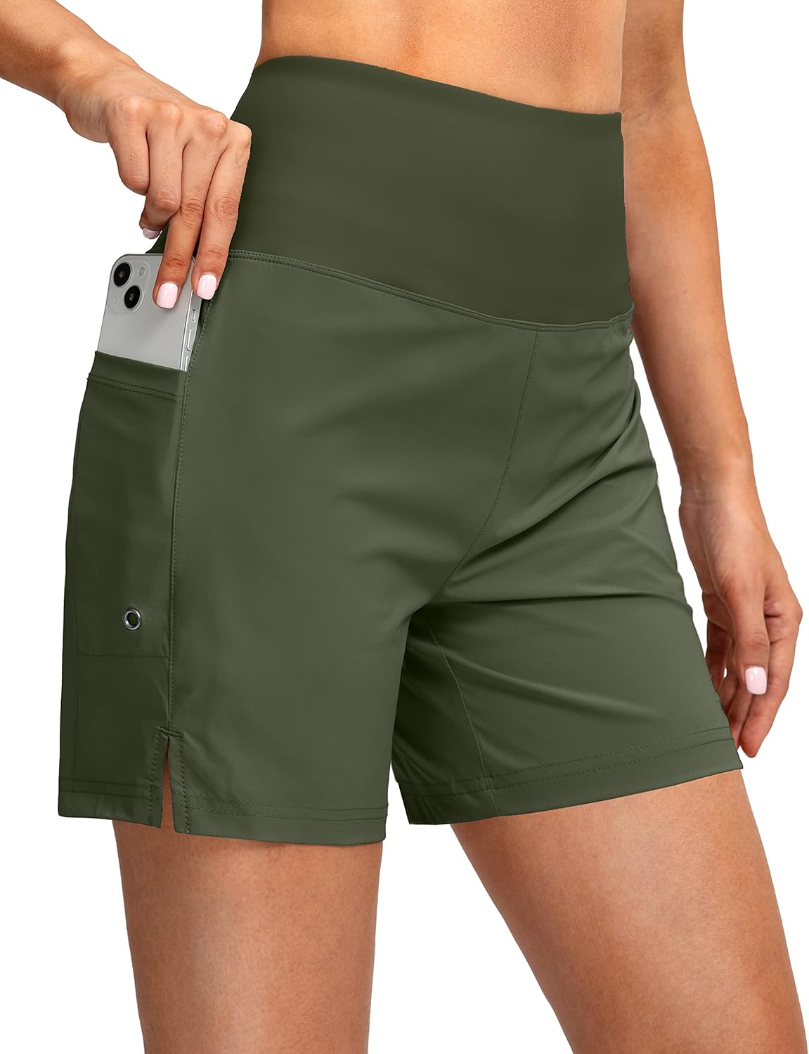 G Gradual Women's 5" High Waisted Swim Board Shorts with Phone Pockets UPF 50+ Quick Dry Beach Shorts for Women with Liner