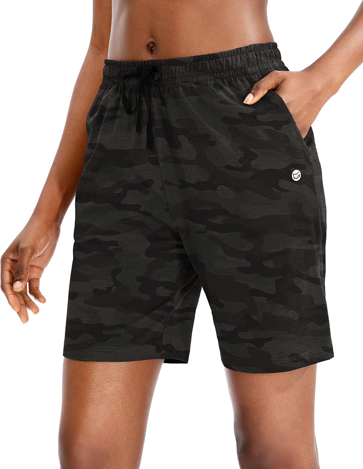 G Gradual Women's Bermuda Shorts Jersey Shorts with Deep Pockets 7" Long Shorts for Women Lounge Walking Athletic