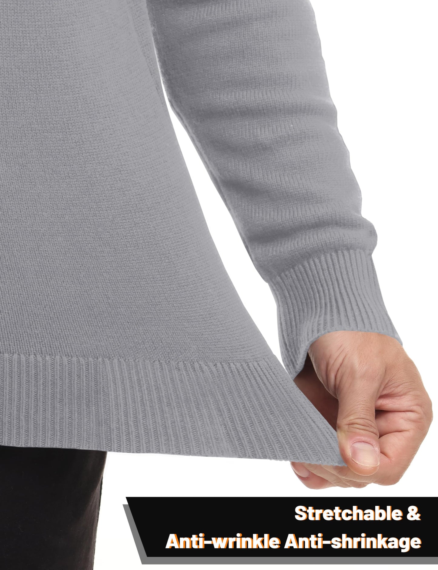 MAGNIVIT Men's Sweater Quarter Zip Pullover Fall Winter Spring Polo Sweatshirts