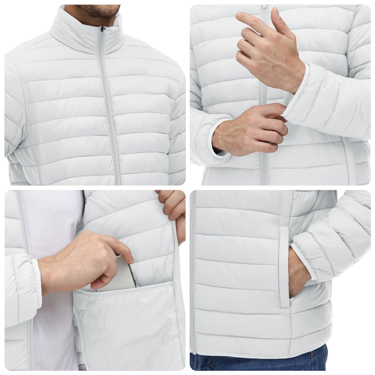 MAGNIVIT Men's Puffer Jackets Lightweight Warm Winter Coat Water-Repellent Windbreaker Insulated Quilted Packable Jacket