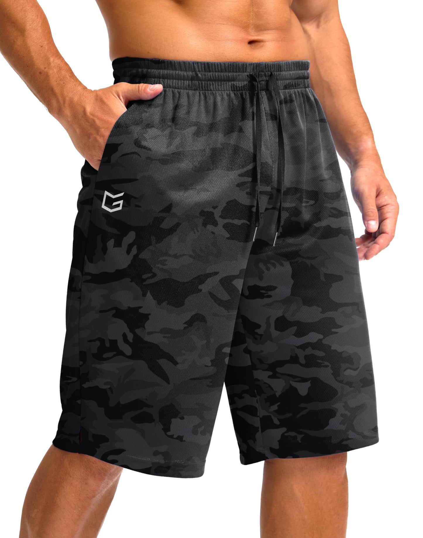G Gradual Men's Athletic Shorts with Pockets 11" Long Basketball Shorts Lightweight Quick Dry Gym Workout Shorts for Men