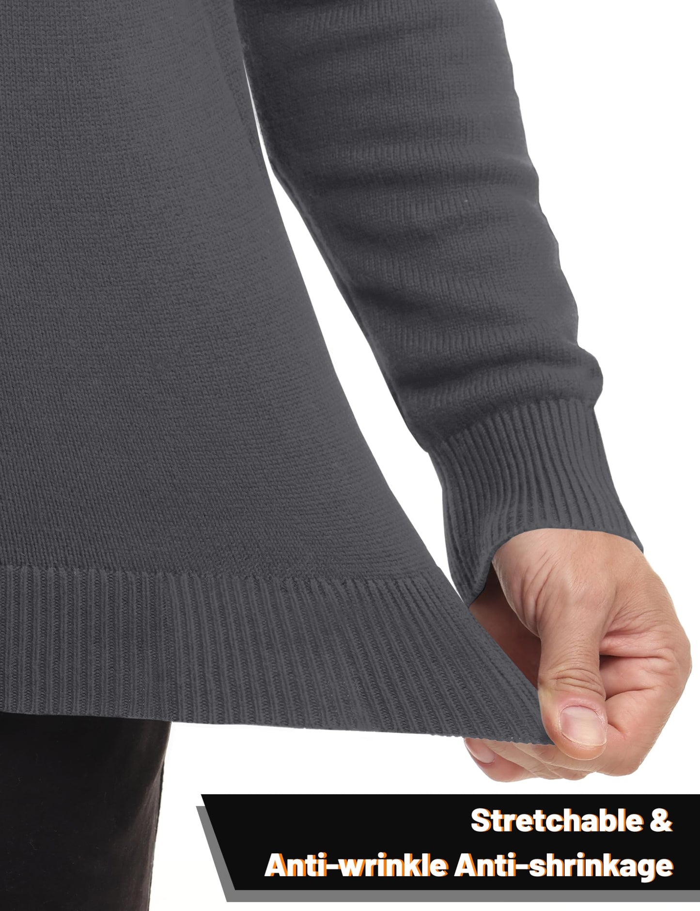 MAGNIVIT Men's Sweater Quarter Zip Pullover Fall Winter Spring Polo Sweatshirts