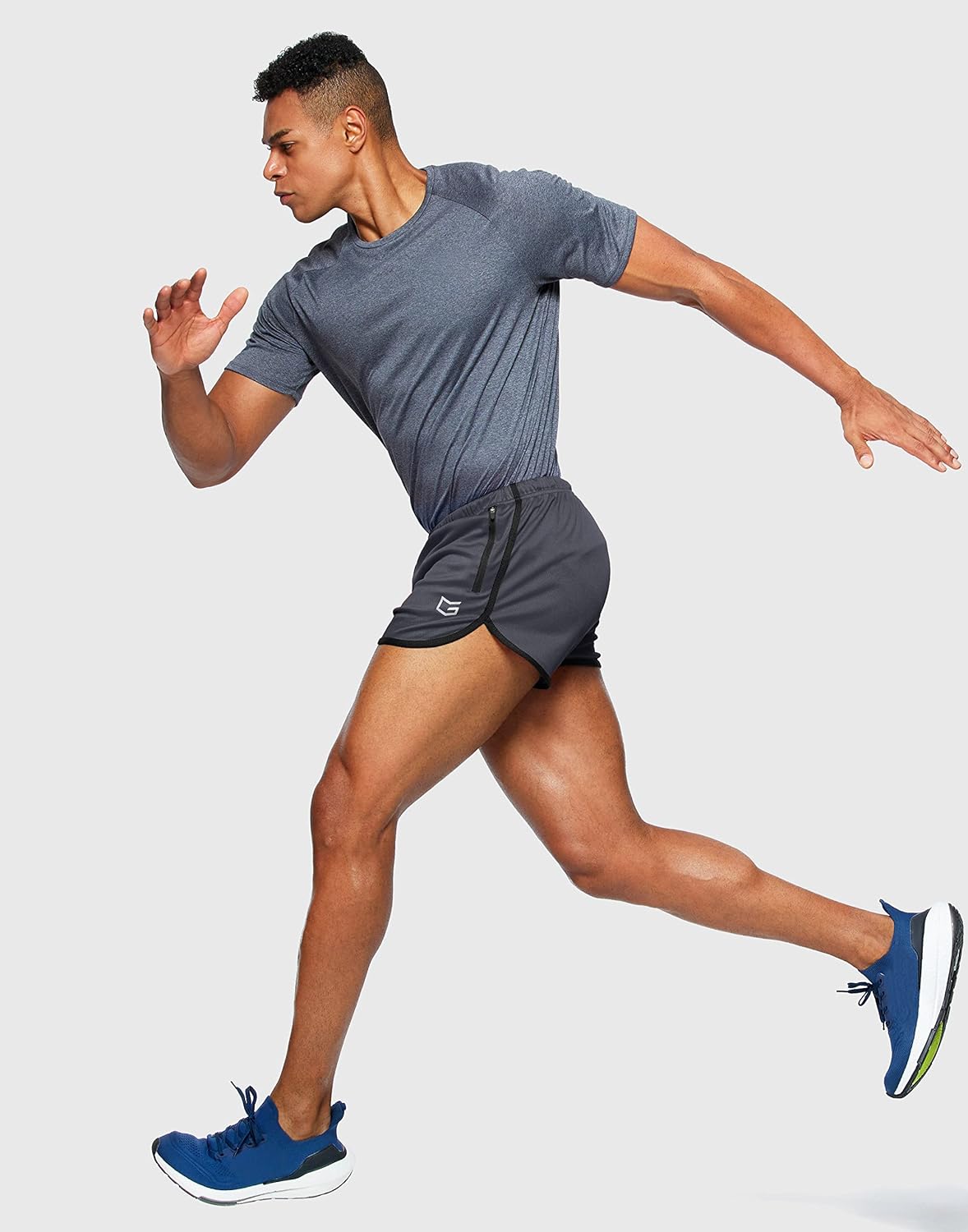 G Gradual Men's Running Shorts 3 Inch Quick Dry Gym Athletic Jogging Shorts with Zipper Pockets