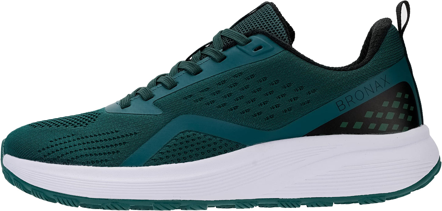BRONAX Men's Wide Cushioned Supportive Road Running Shoes | Wide Toe Box | Rubber Outsole