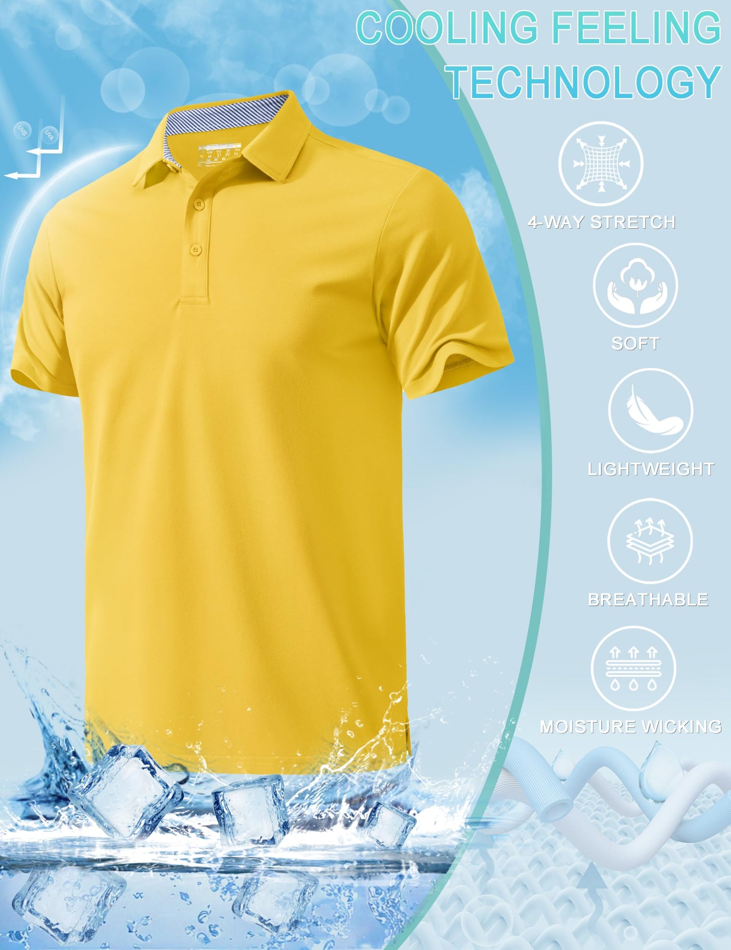 MAGNIVIT Mens Polo Shirts Short Sleeve Athletic Golf Shirts Moisture Wicking 3-Button Casual Cotton Collared Shirt